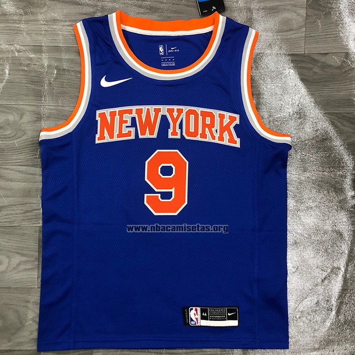 Camiseta New York Knicks RJ Barrett NO 9 Icon Azul